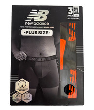 New Balance Men's Premium Performance Boxer Briefs 3-Pack Plus Size 3XL 48"-50"