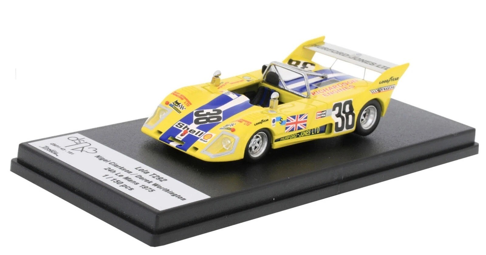 Miniature Lola T292 Trofeu Le Mans 1975 voiture de course de collection 1/43