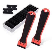 Ehdis Schaber Set 2 StüCk Mit 100 Kunststoffklingen, Ergonomischer Griff Rot