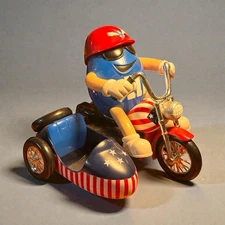 Vintage M&Ms Motorcycle Trike Side By Side Figurine Dispenser Collectors Item