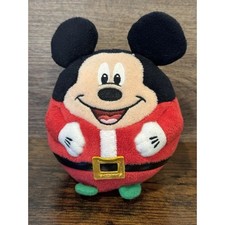 Mickey Mouse TY Disney Beanie Ballz Plush Ball Santa Christmas Holiday