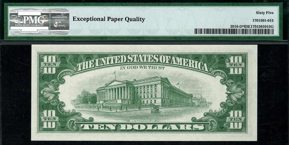 1963* $10 Cleveland STAR Federal Reserve Note FRN • 2016-D* • PMG 65 EPQ - Image 2 of 2