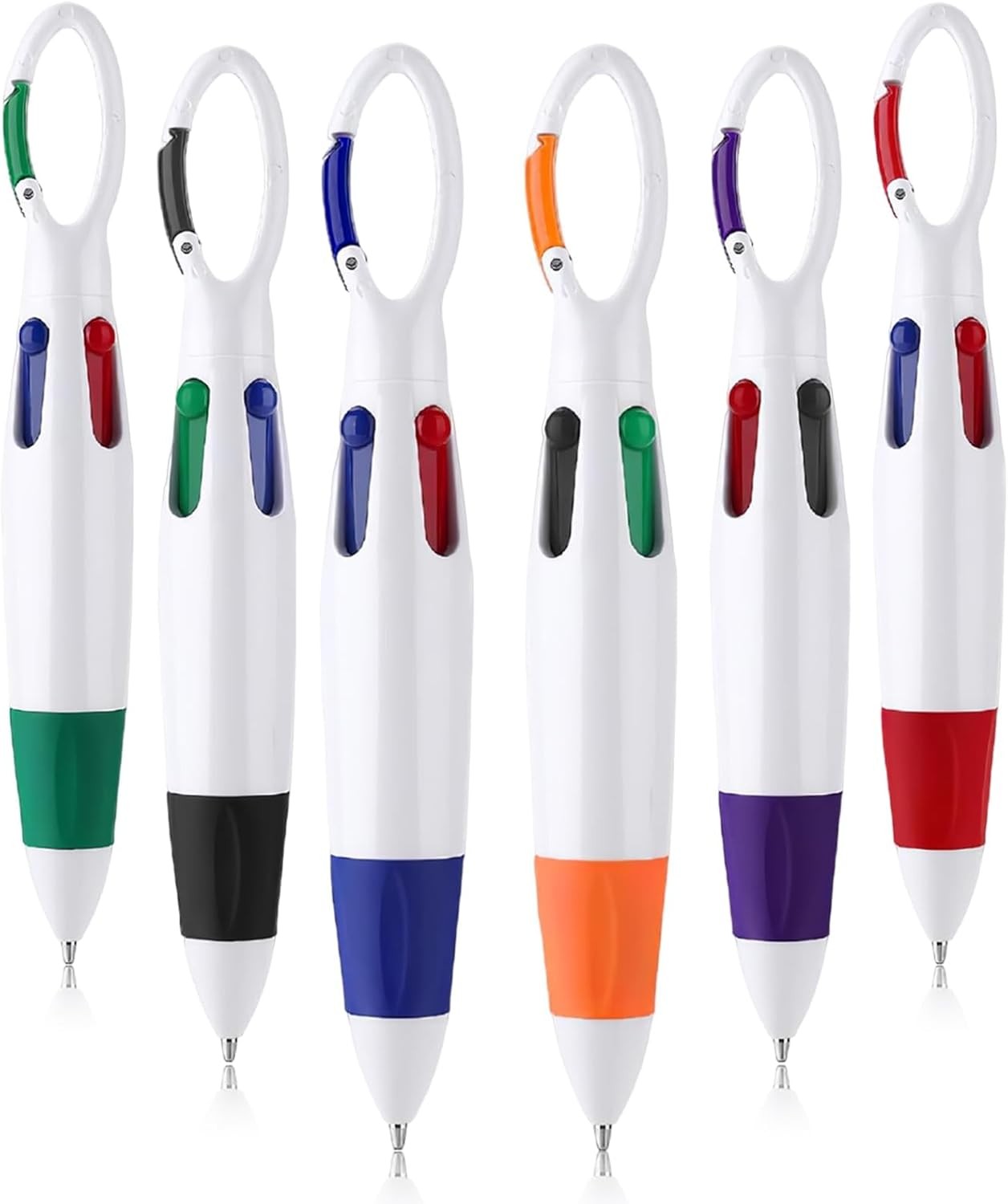 6 Pcs Lanyard Pen, Multi Coloured Pens All In One, Portable Multicoloured Pen,
