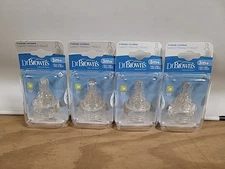 Lot Of 4 Pack x2 Dr. Brown's Natural Flow Silicone Bottle Nipple, Level 2 3m+