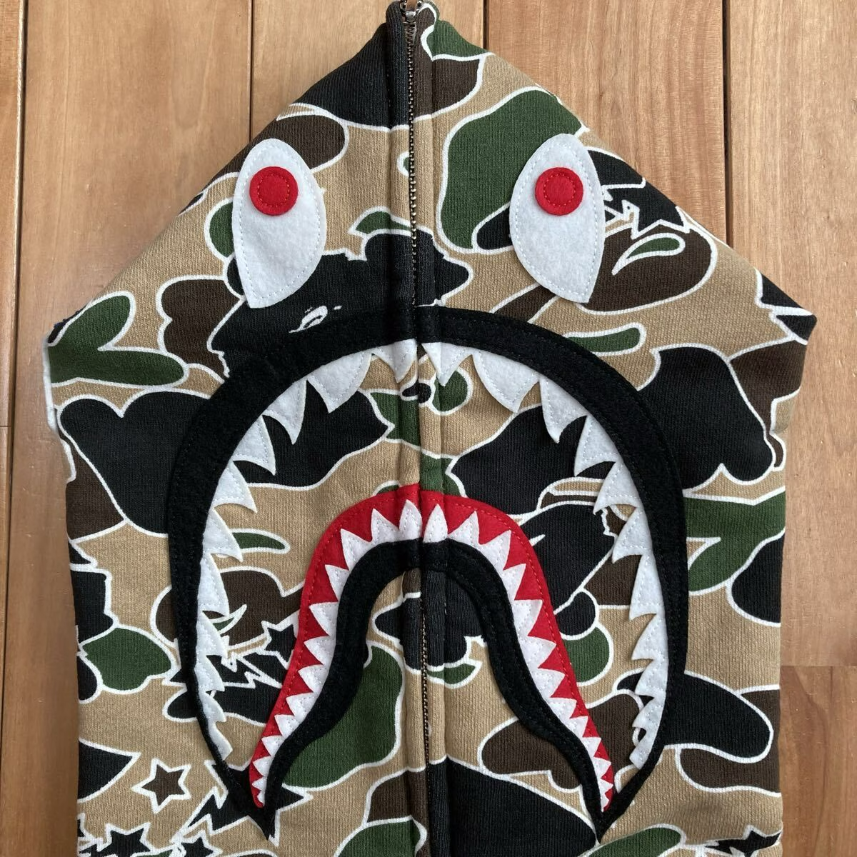 BAPE Sta camo Shark Full Zip Hoodie a bathing ape star Size M | eBay