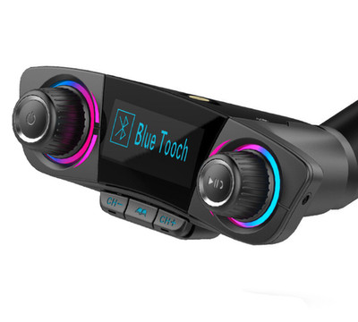 Bluetooth 4.0 1.3in LED Screen FM Transmitter Car Wireless W/Dual USB Charger