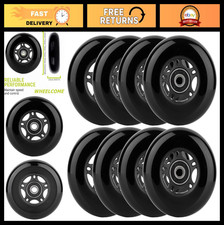 8-Pack Inline Skate Wheels 85A  Indoor/Outdoor Roller Hockey Wheels ABEC-9 Bear