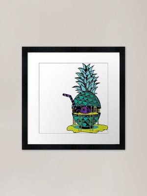 Ananas Cocktail Tropical Summe Gerahmtes Wandbild Poster Leinwanddruck Bild