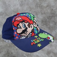 Nintendo Super Mario Bros Hat Cap Luigi Yoshi Blue Kids Strapback Adjustable