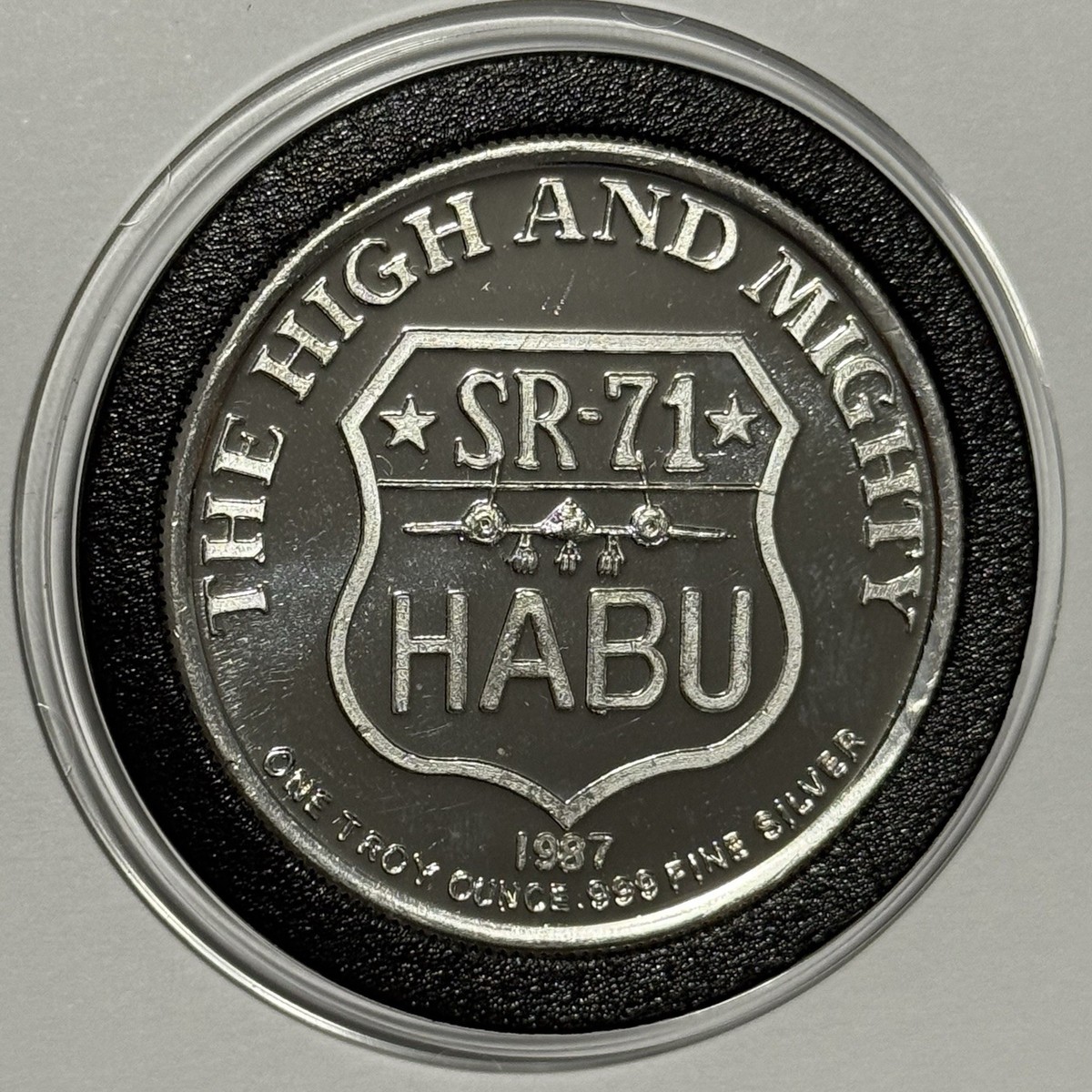 Lockheed SR-71 Blackbird Mach 3 HABU Rare Coin 1 Troy Oz .999 Fine