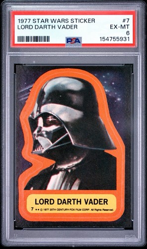 1977 Topps Star Wars Stickers #7 Lord Darth Vader — PSA 6