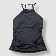 Anne Cole Women's Black High-Neck Back-Strap Tankini Top Swimwear Size S