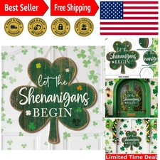 Charming Wooden Shamrock Wall Art - St. Patrick's Day Door Sign, Easy to Hang
