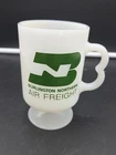 Vintage Burlington Northern  Federal Milkglass Coffee Cup Air Freight Made USA