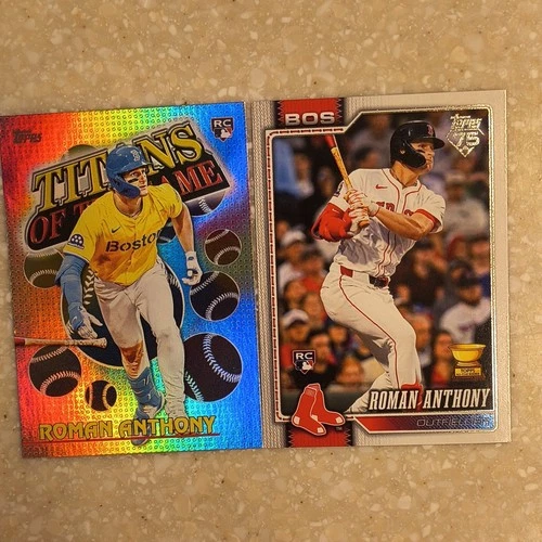 Topps Roman Anthony Red Sox 2 Card Lot Titans of the Game Rookie MLB