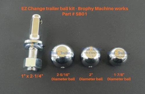 Brophy Adapt A Hitch ball kit 1-7/8" or 2" or 2-5/16" Trailer Convert Flatbed