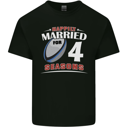 4 Year Wedding Anniversary 4th Rugby Mens Cotton T-Shirt Tee Top - Picture 13 of 107