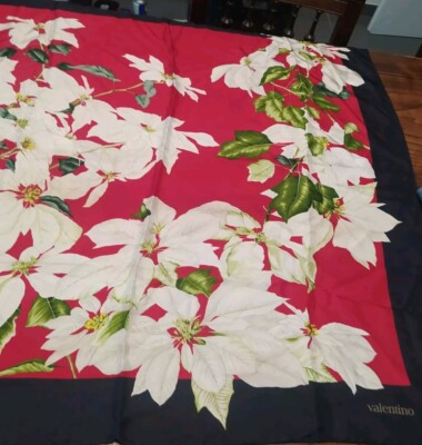 VALENTINO Garavani Schal 100% SEIDE Tbeg MADE IN ITALY 87x85cm Mängel 