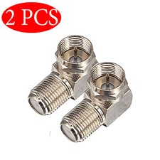 2PCS 90 Degree Right Angle F RG6 RG59 Coaxial Coax Connector Adapter