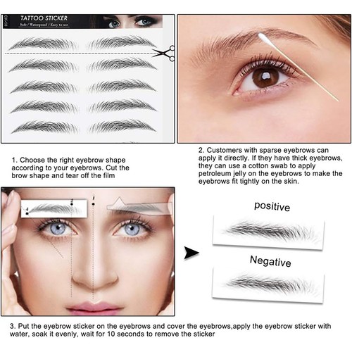 6D Hair-like Stick-On Authentic Long Lasting Waterproof Eyebrow Tattoo Sticker - Picture 6 of 42