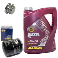MotoröL Set 5W-30 5 Liter + ÖLfilter Sm 5084 + Schraube FüR Fiat Ducato Bus 250