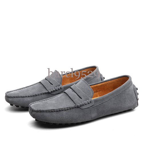 Men's Loafers Suede Leather Slip on Driving Moccasin Slippers Penny Boat Shoes - Picture 20 of 29