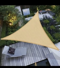 Outdoor Sun Shade Sail Garden Patio Pool Awning Canopy HDPE UV Triangle Cover