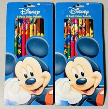Lot-2 Disney 8-Pack Colored Color Pencils Mickey Mouse Friends New NIP