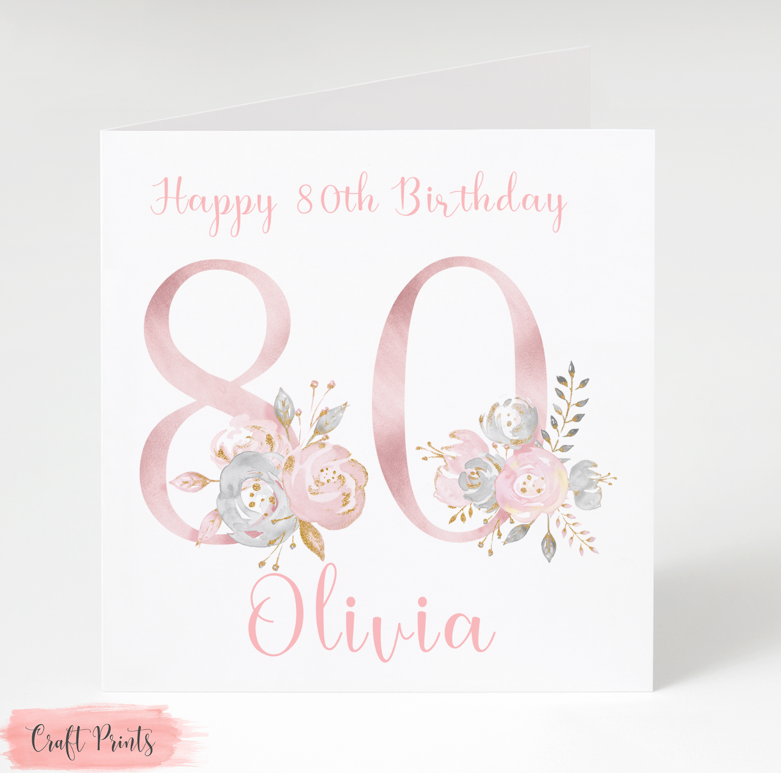 Personalised 80th Birthday Card Daughter Mum Sister Granddaughter Friend Niece