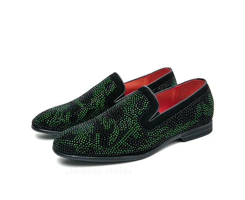 SAOLA Mocassino uomo strass slip on elegante formale Oxford lucido clubwear scarpe da sera