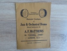 Vintage A.F. Matthews Jazz & Orchesterschlagzeug Katalog, London Music Ephemera