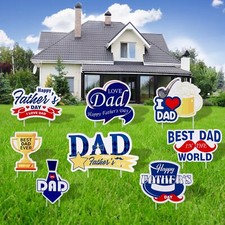 Fathers Day Decorations Yard Signs With Stakes Waterproof Father'S Day Decora...