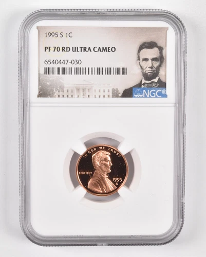 1995-S Lincoln Memorial Cent PF70 UCam NGC Graded - Spl Lbl PR Proof