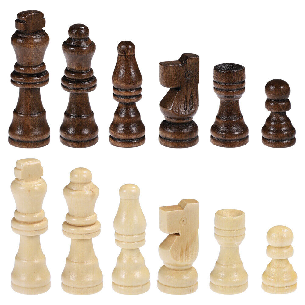 32 Pcs Wooden International Chess Pieces With No Board, Board Game Set(h-4)