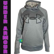 Under Armour Logo Pullover Hoodie Women's Size Small 1318396 Gray Heather NEW
