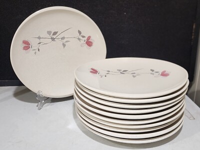 SET OF 11- Franciscan Earthenware Duet Pattern Floral Oval 10 3/4'' Dinner Plates