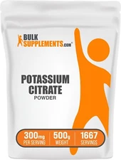 BulkSupplements Potassium Citrate Powder 500g - 300mg Per Serving