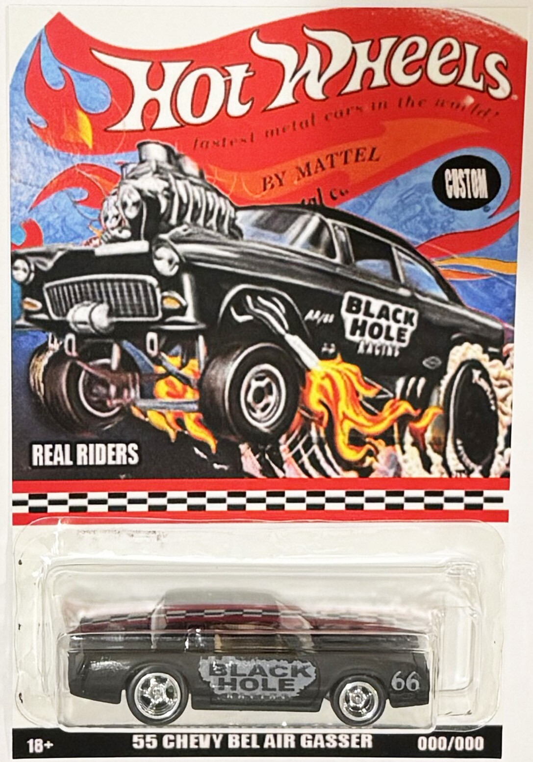 Black '86 Chevy Monte Carlo SS Custom Hot Wheels Black Hole Series  w/ RR