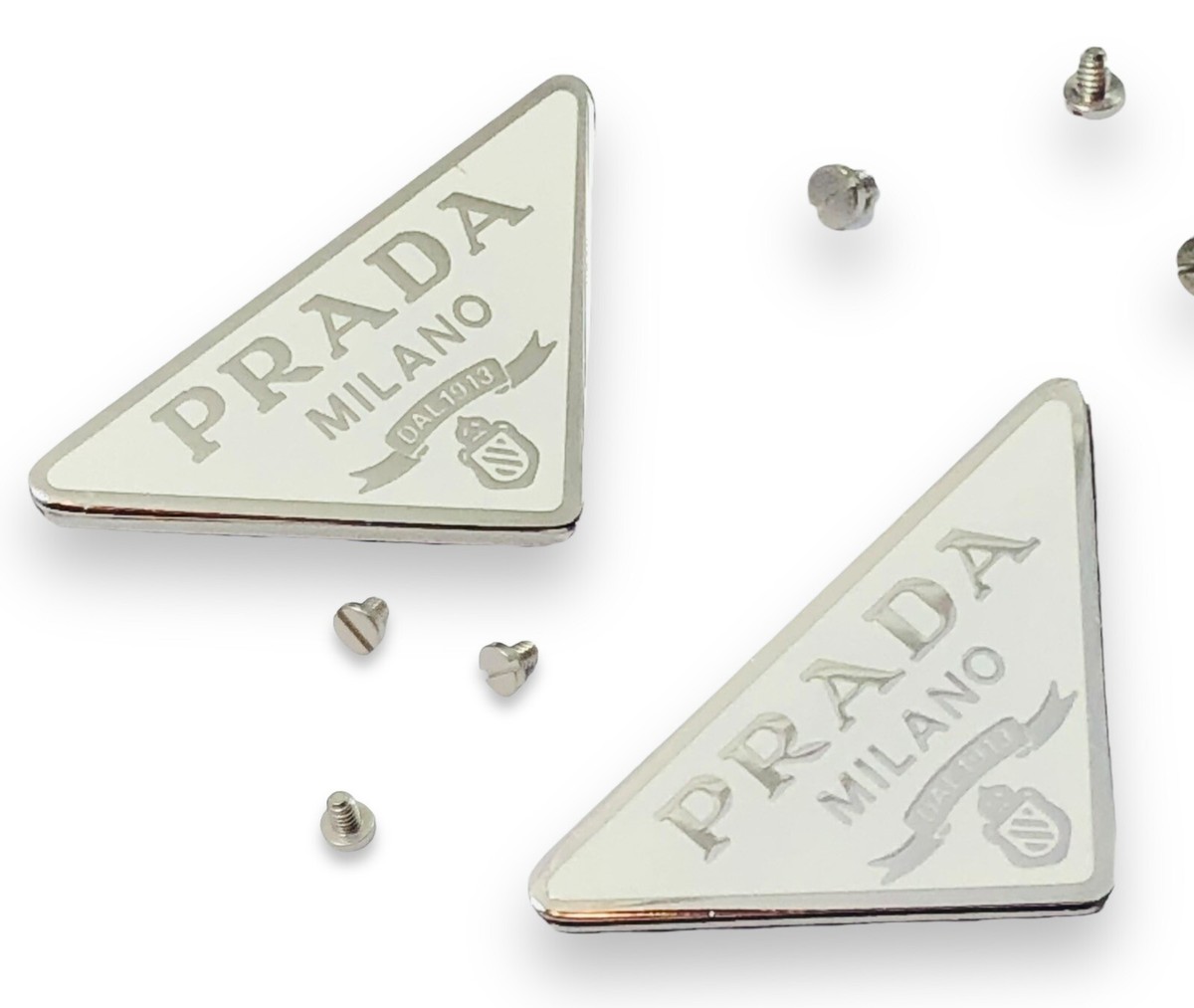 PRADA PR 20ZS White /Silver Replacement Side Icon Logo Genuine