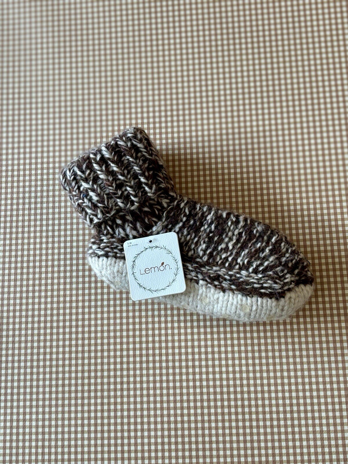 PANTOFOLA D’ORO Anthropologie Pantofole in Maglia Foderate in Ecopelliccia di Limone Stivaletti Accoglienti Cabina Salotto. Nuovo con etichetta