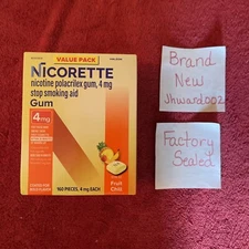 Nicorette 4mg Fruit Chill Gum, 160 Pieces ⭐️ Ex 5/2028! ⭐️ FRESH!⭐️ SHIPS FREE!