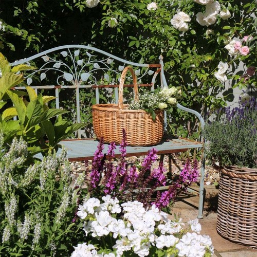 Hollander Wicker Traditional Shopping Basket Handled Woven Foraging Shopper - Picture 4 of 6