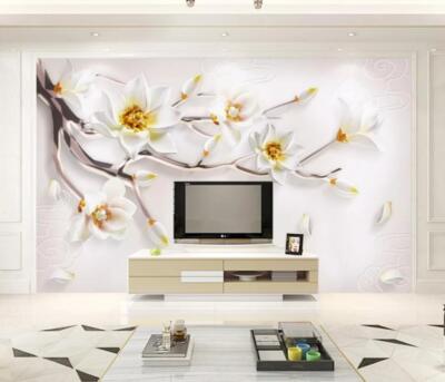 3D Flower Branch ZHUA2563 Wallpaper Wall Murals Removable Self-adhesive Amy