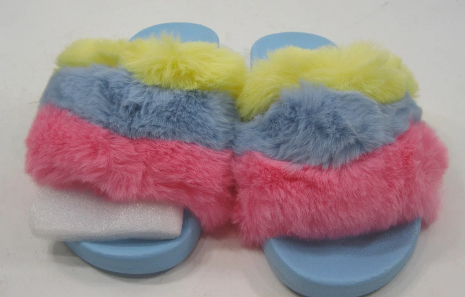 NEW CAPE ROBBIN MULTI FURRY Open Toe SLIP ON Sandal Shoes WOMEN Size 8 - Image 2 of 4