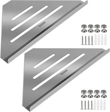 2 Pcs 304 Stainless Steel Corner Shelf with Screws, Triangle Shower Caddy, Wall