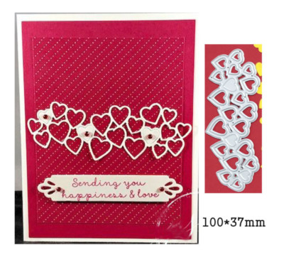 Heart Linked Border Metal Cutting Dies Scrapbook paper Card Embossing Stencils