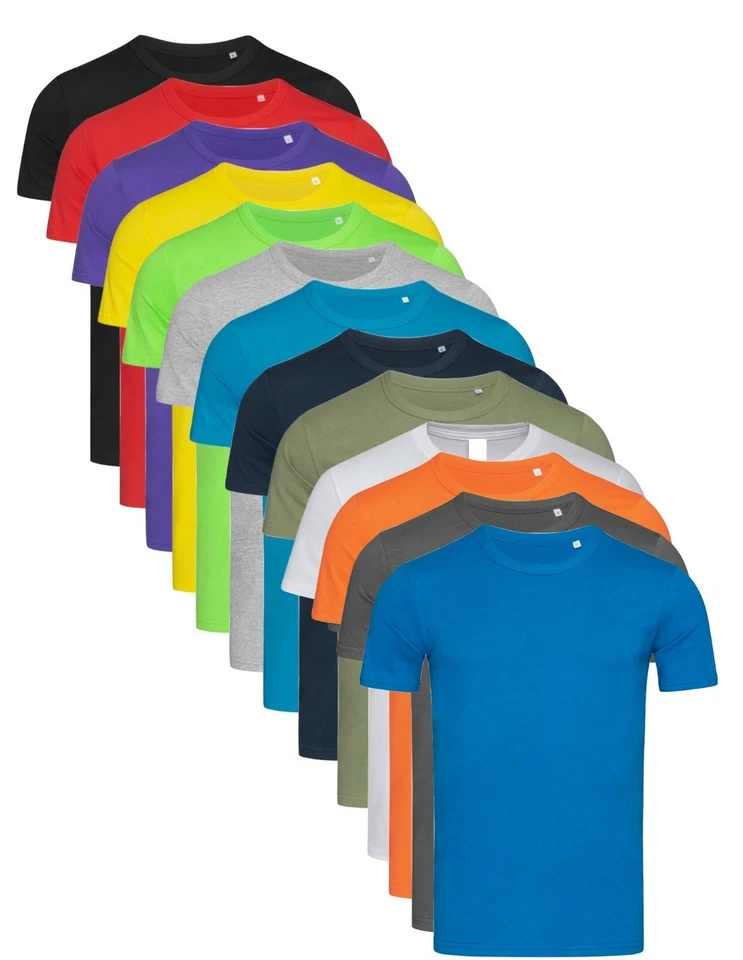 Hanes Oder Stedman Herren Schlicht Enge Passform Fit-T Baumwolle T-Shirt - Bild 1 von 1