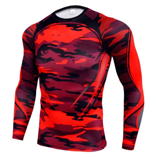 Herren Kompressions Shirt Funktions T-Shirt Laufshirt Top Langarm Fitness Sport - Bild 4 von 4