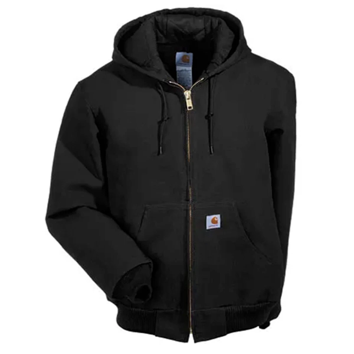 Carhartt Quilted Flannel Lined Duck Active Jacket J140 Size XL Black