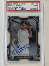2018 Topps High Tek Rafael Devers Portraitek Auto 55/99 PSA 9 Red Sox Rookie RC